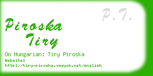 piroska tiry business card
